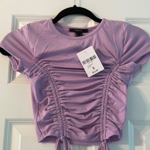 Purple ribbed tie t-shirt